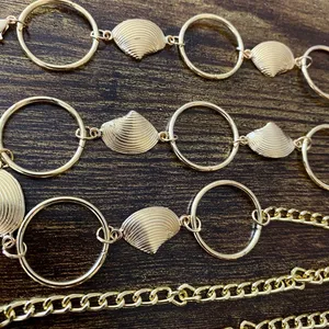 Gold Y2K Seashell Open Ring Waist Chain Belt, Fits 17-40 Inches, X7GA1303 thumbnail 7