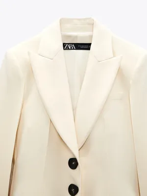 ZARA cream tailored blazer jacket nwt thumbnail 2