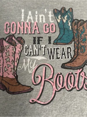 Lifestyle Classics Light Grey Cowgirl Tee Shirt Size Large 0571 thumbnail 2