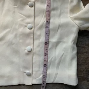 Vintage Nicole Miller New York City Elegant Cream Women's Jacket 4 thumbnail 7