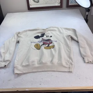 Disney Parks Walt Disney World Mickey Sweatshirt Cream Off White S Pullover Y2K thumbnail 10