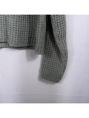 Sincerely Jules XS Sage Green Waffle Knit Sweater thumbnail 4