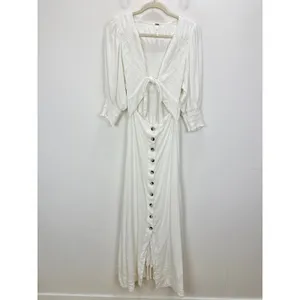 Free People String Of Hearts Maxi Dress Dress Linen Blend Ivory White Small thumbnail 8