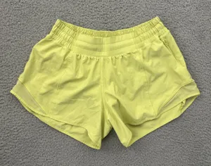 Lululemon Hotty Hot Shorts Low Rise 4" Yellow Vibe Athletic Athleisure Women's 6 thumbnail 1