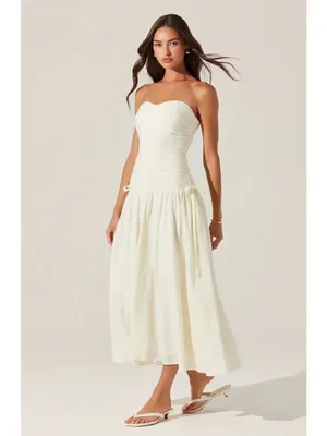 ASTR the Label Zori Dress in Cream Large New Womens Midi thumbnail 14