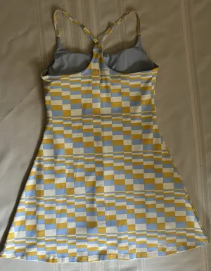 Outdoor Voices TechSweat Move Free Active Dress Size M Checkered Print Sport EUC thumbnail 6