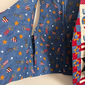 90s Vintage Handmade Patriotic Sewing Kit Vest with Embelishment | Large thumbnail 5