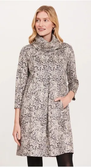 Tyler Boe Kim Faux Suede Dress Multi Animal Print‎ Midi Pockets Casual, Size S thumbnail 1