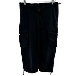 PacSun Parachute Pants Low Rise Baggy Loose Relaxed Cord Waistband Black Small thumbnail 2