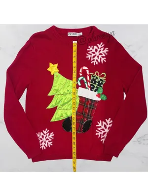 Retro Threads Ramie Cotton Women’s Holiday Christmas Cottage Sweater Size L thumbnail 3