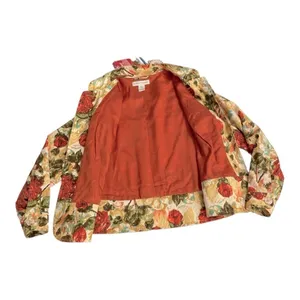 BAMBOO TRADERS Floral Cotton Eyelet Lined Short Blazer/Jacket - Size Large thumbnail 11