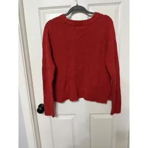 Madewell Womens Ribbed Pocket‎ Crewneck Sweater Rust Red J8782 Medium thumbnail 5
