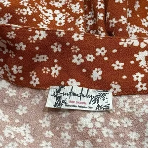 Free People Orange Ditsy Floral Lace Bell Sleeve Bodysuit Feminine Festival S thumbnail 7