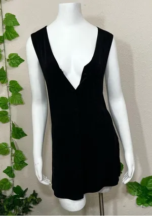 Pola Black Button Down Vest Dress thumbnail 4