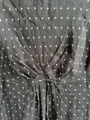 Free People This Town Printed Button Down Dress Black and White Polka Dot Medium thumbnail 7