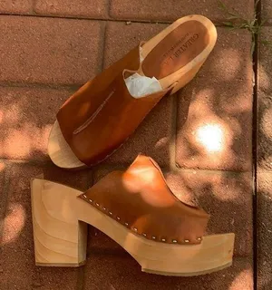 Wood bottom Gypsy clogs platform sandal NEW thumbnail 1