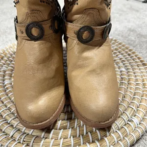 Dingo Addie Women’s Harness Boots Mid-Calf Rhinestone Western Rodeo Cowgirl Tan thumbnail 4