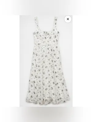NWT AE Corset Floral Midi Dress White Medium American Eagle Maxi Sleeveless thumbnail 11