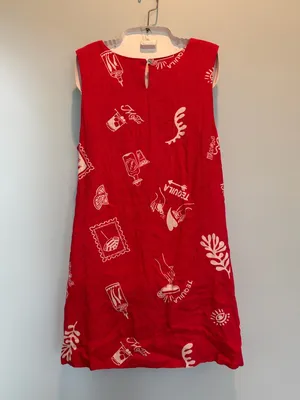 Paper Heart Red Linen Blend sleeveless mini dress size Large New With tags thumbnail 6