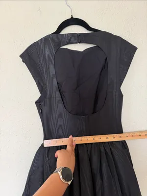 house of Cb Debutante Black Moire Backless midi dress size S NWOT thumbnail 6
