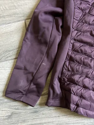 32 Degrees Quilted Hybrid Puffer Jacket in Plum thumbnail 5