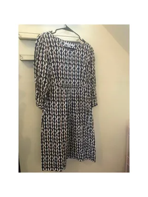 Boden EUC Women's Geometric Print Scoop Neck Dress Size 8L thumbnail 3