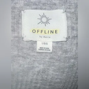 Aerie Offline Gray Way back Waffle Long Sleeve Henley T-Shirt size Large thumbnail 4