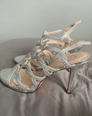Silver Rhinestone Heels thumbnail 1