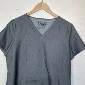 Figs Technical Collection Gray Scrub Top S style W18SW1001 short sleeve thumbnail 3