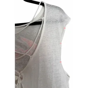 Free People Love Birds Tee Embroidered Lace-Back Muscle White Women's Size S/M thumbnail 9