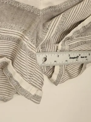 Lou and Grey Linen Blend Off-White and Light Blue Striped Shorts Size Medium thumbnail 7