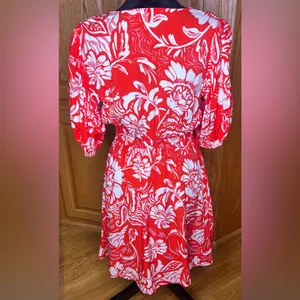 Abel the Label Floral Print Puff Sleeve Smocked Waist Mini‎ Dress Size Medium thumbnail 7