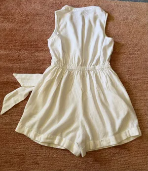 A New Day Size S White Wrap Front Tie Waist Romper with Pockets thumbnail 9