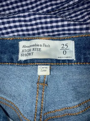 Abercrombie & Fitch‎ Cutoff High Rise Denim Jean Shorts distressed size 25 (0) thumbnail 7