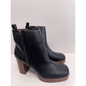White Mountain Ankle Boots Size‎ 9.5 Black Square Toe Block Heel Side Zip NEW thumbnail 5