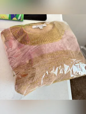 MADEWELL Otis‎ Space Dye Striped Alpaca Blend Sweater in Pink Oyster, Medium thumbnail 11