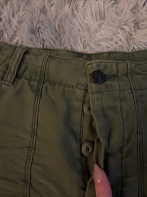 Free people Women's Olive Green Frayed Hem Shorts thumbnail 2