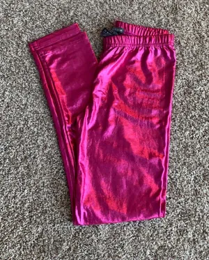 Soho Girls Fuchsia Metallic Leggings thumbnail 1