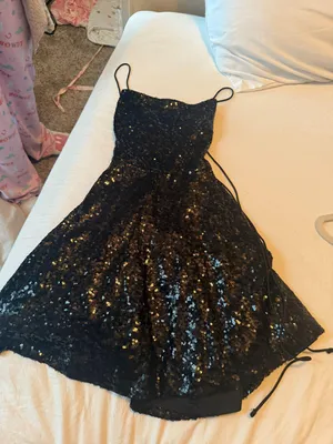 black sequin  dress thumbnail 1