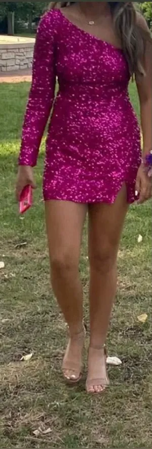 Sherri Hill Pink Sequin Dress thumbnail 1