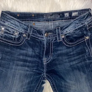 Miss me 30 studded cross Dark Wash Women's Straight Leg Jeans - Blue thumbnail 7