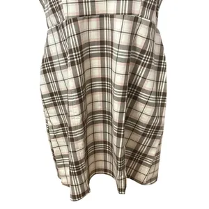 BP Brown Cream Tartan Plaid Mini Dress 1X Spaghetti Strap Sleeveless NWOT Preppy thumbnail 4