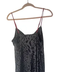 Jones New York Large Black Animal Print Vampire Goth Night Gown Maxi Slip‎ Dress thumbnail 7