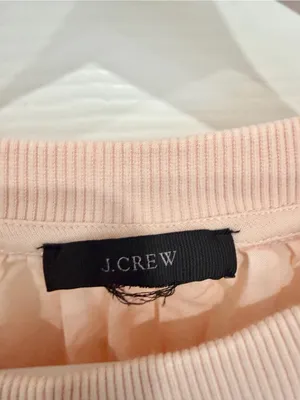 J.Crew Pink Eyelet Lace Back Sweatshirt Top Small Cottagecore Feminine thumbnail 3