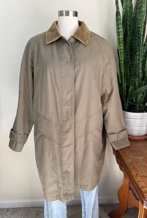Vintage Barn Coat Corduroy‎ Collar Plaid Lining Size 12 thumbnail 1