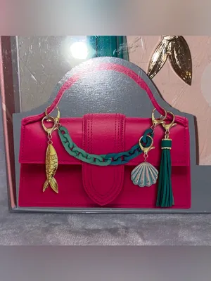 Blue Moon Studio NWT Modern Maker Bag Charm Kit Keychain Shell Tassel Teal Gold thumbnail 3