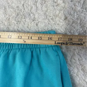 Champion XL Teal Aqua Fleece Shorts Elastic Waist Comfy Lounge Shorts Sweat Gym thumbnail 6