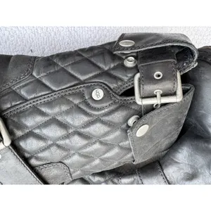 UGG Conor‎ Quilted Black Leather Australia Mid Moto Boots Size 6 Bike thumbnail 10