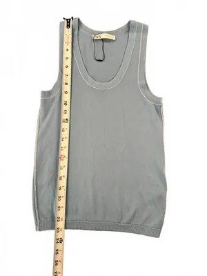 Zara | XS | Blue Sleeveless Knit Tee thumbnail 5