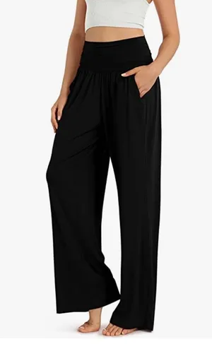 Wide leg Palazzo Pants with Packets, Light Weight Loose Comfy Casual p… thumbnail 1